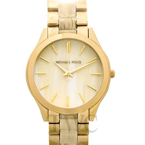 michael kors damenuhr mk4285|Michael Kors Slim Runway Champagne Dial Gold .